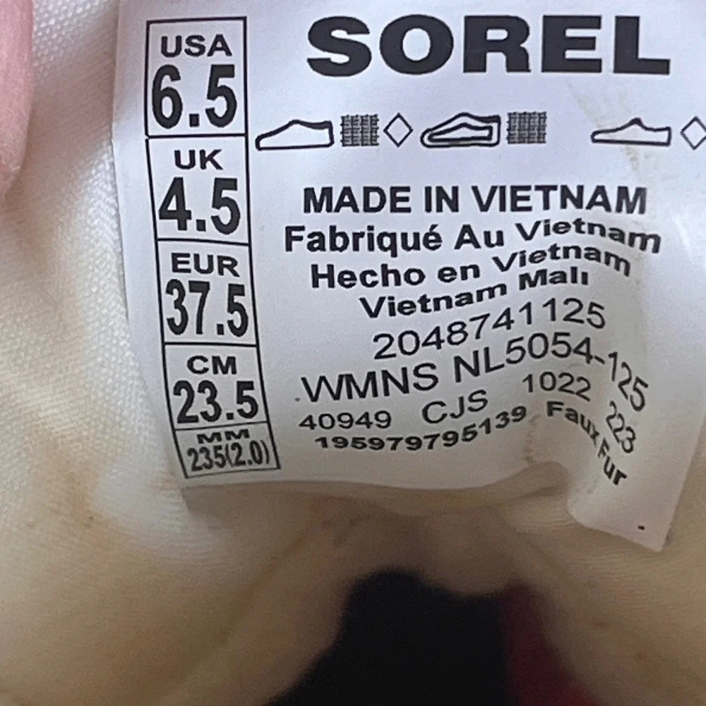 Sorel Kinetic Impact Puffy Zip Boots White Women's 6.5 Waterproof Winter